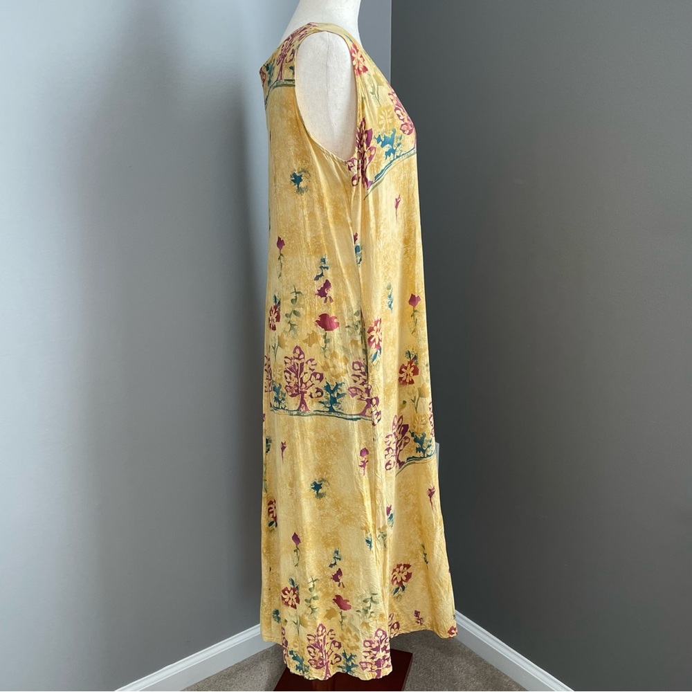 VTG Jams World Button Down Dress M Tank Style w Pockets Beautiful Foliage Print - Picture 3 of 14